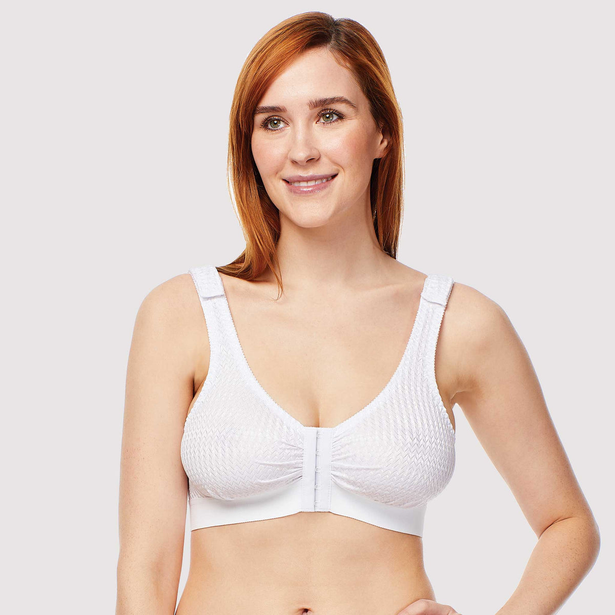 White Front Closure Cotton Comfort Bra B C D Dd Cup 44 at  Women's  Clothing store