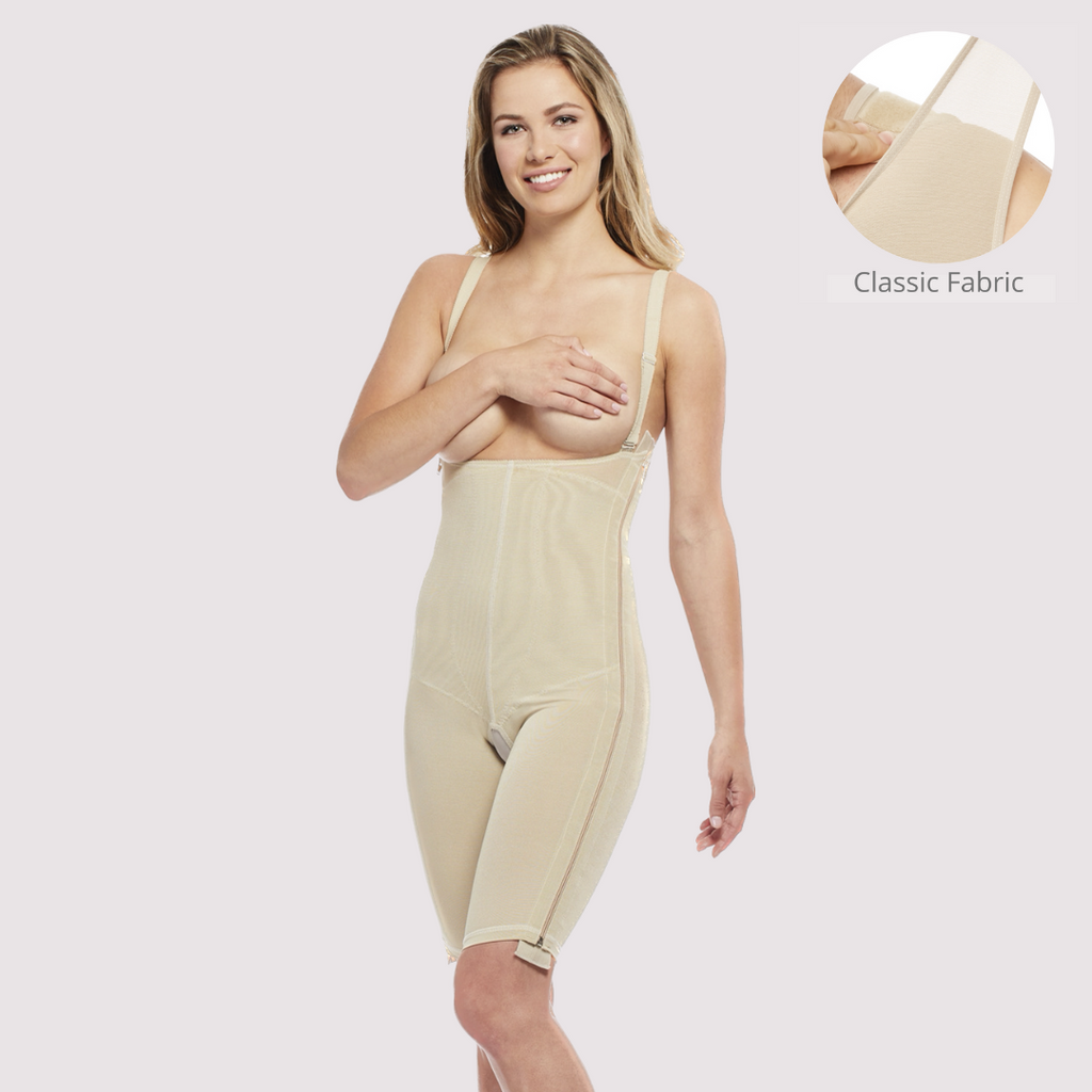 Liposuction Garment  Bodysuit - Above Knee With Low Back